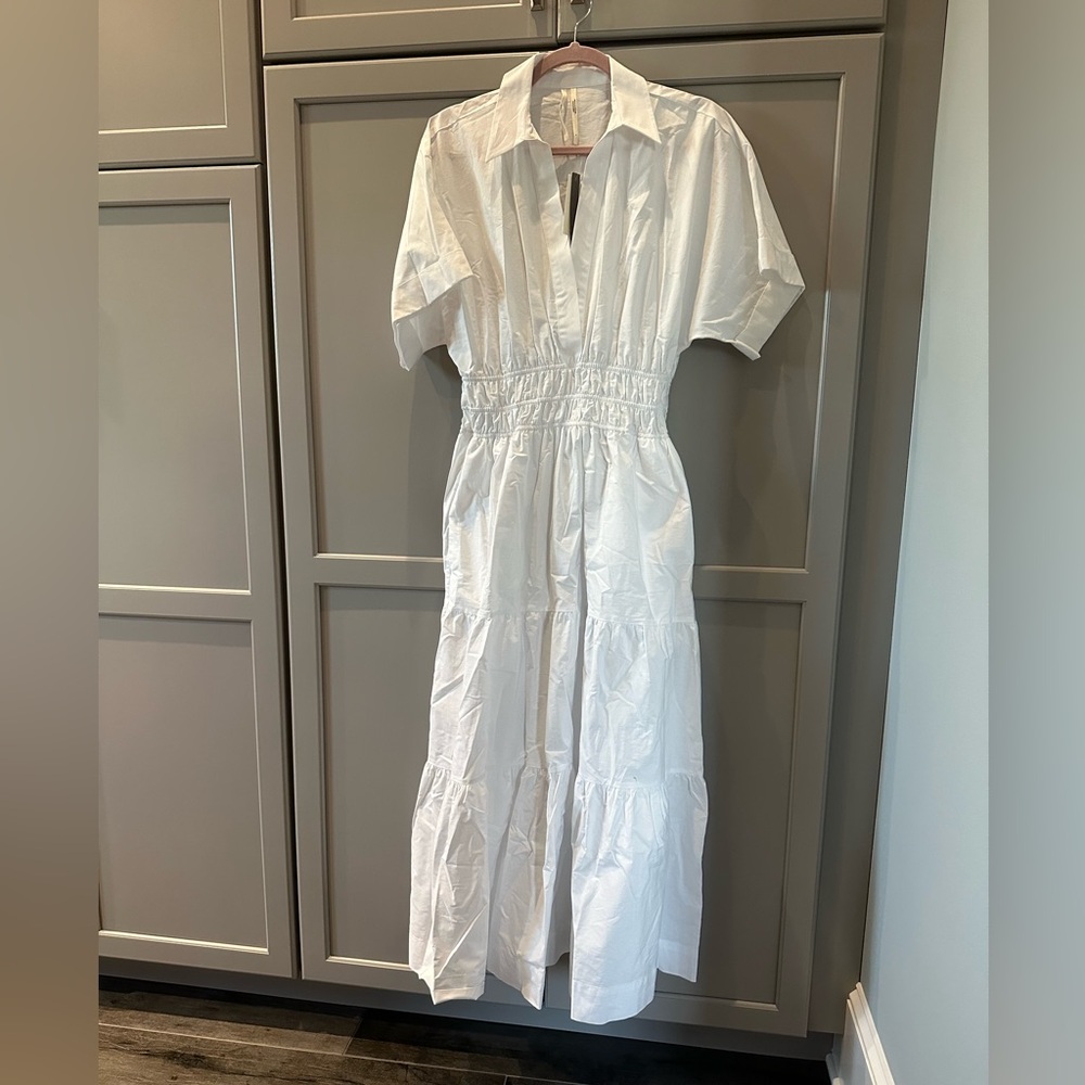 Anthropologie Somerset Maxi White Midi Dress